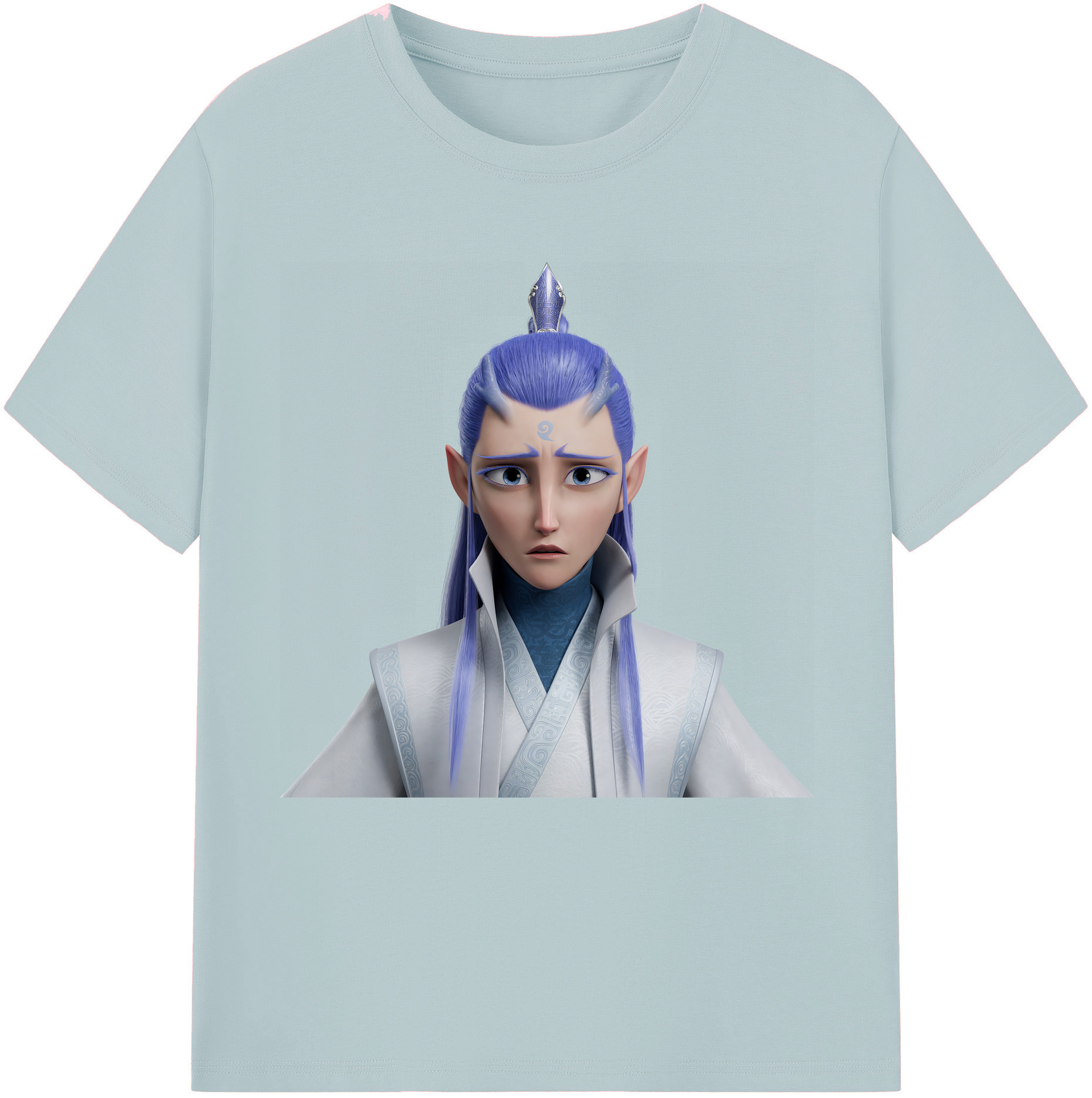 （画像用） Ne Zha 2 ナタ 魔童の大暴れ 綿100％半袖Tシャツ（フロントプリント）